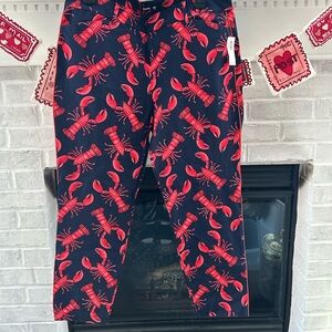 Old Navy woman’s Lobster Print Pants pixie ankle 16 NWT chinos novelty print